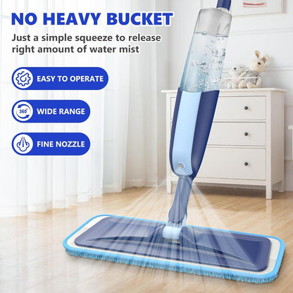 Sprühwischer mit Sprühfunktion und 4 wiederverwendbare Wischpads