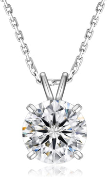 Moissanite Anhänger Kette 925 Silber 2 Karat Damen VVS1 D Moissanit