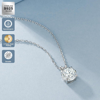Moissanit Anhänger Kette Silber 925 Damen 2 Karat VVS1 D Echt 4 Krappen