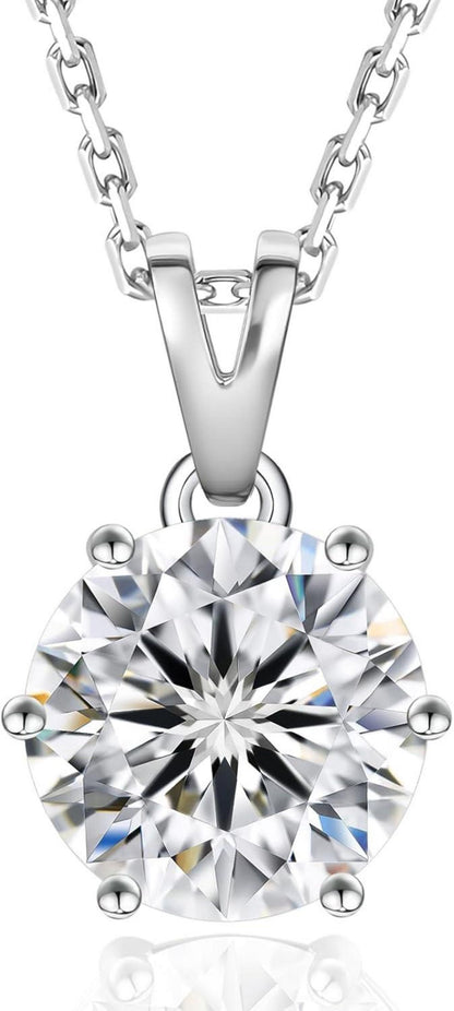 Moissanit Halskette Damen 925 1/2/3ct D VVS1 45+5cm Einstellbar