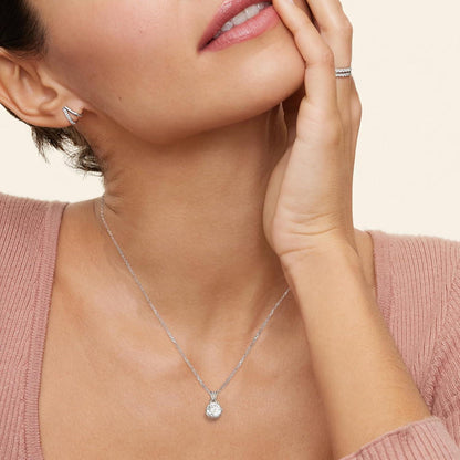 Moissanit Kette 925 Silber 1 Karat D VVS1 Anhänger 45+5cm Geschenkbox