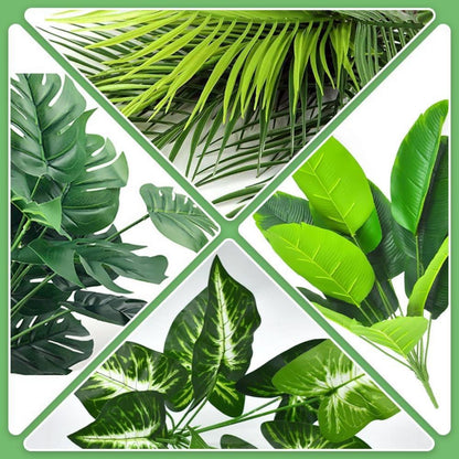 Kunstpflanze 40cm Fake Plant 4er Set für Wohnzimmer Deko
