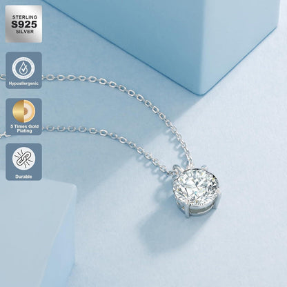 Moissanite Anhänger Kette 925 Silber 3 Karat VVS1 D Farbe