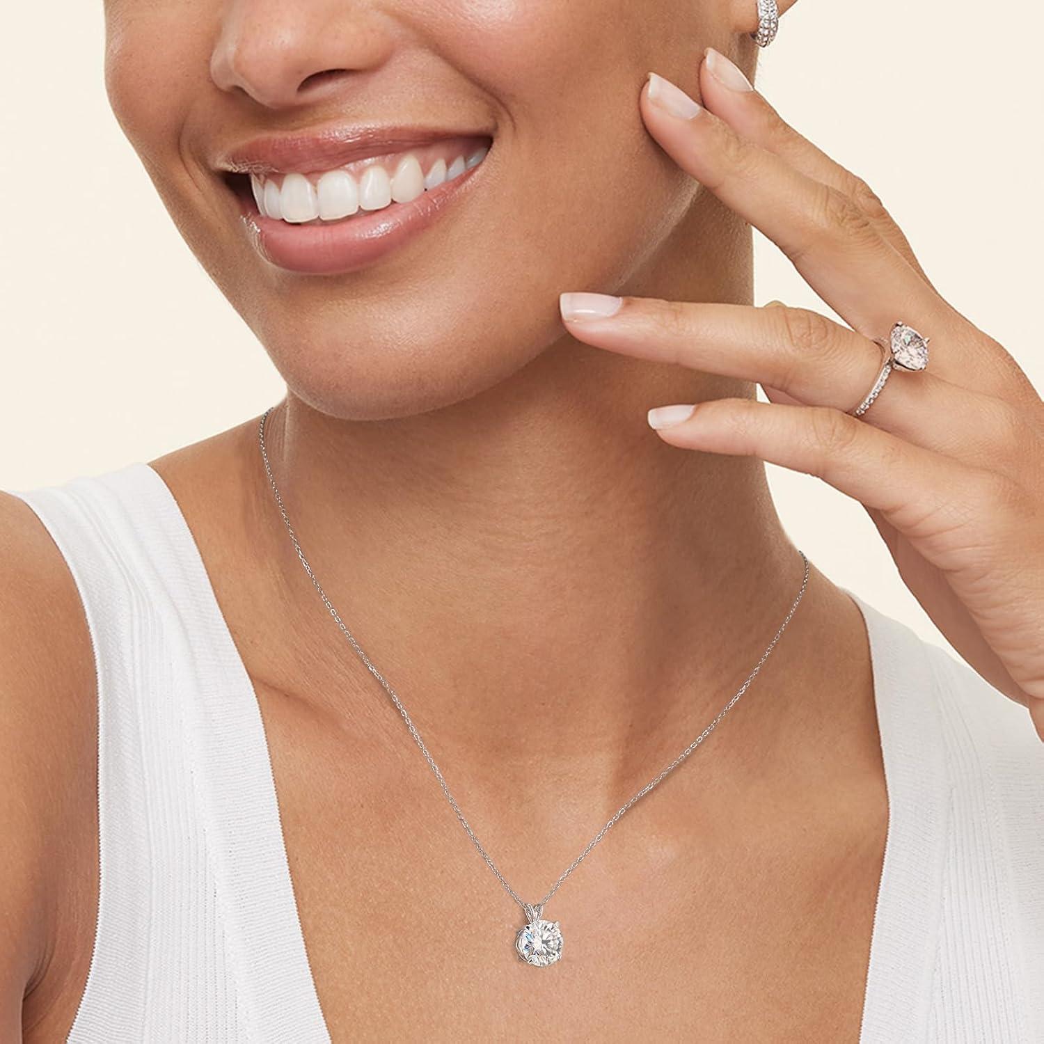 Damen Halskette 925 Silber Moissanite Anhänger 3 Karat VVS1 D Farbe
