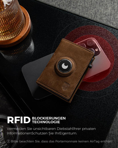 MagSnap Airtag RFID Wallet Herren Kartenetui Smart Vintage Braun