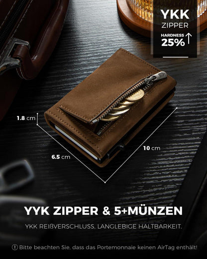 Airtag Wallet RFID Schutz Kartenetui Herren Smart Wallet Braun