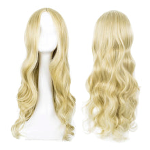 Lange Hellblonde gewellte Perücke Damen 27’’ Lockige Hitzebeständige