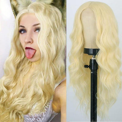 Hellblonde lange lockige Perücke 27’’ für Frauen Mädchen volles Haar