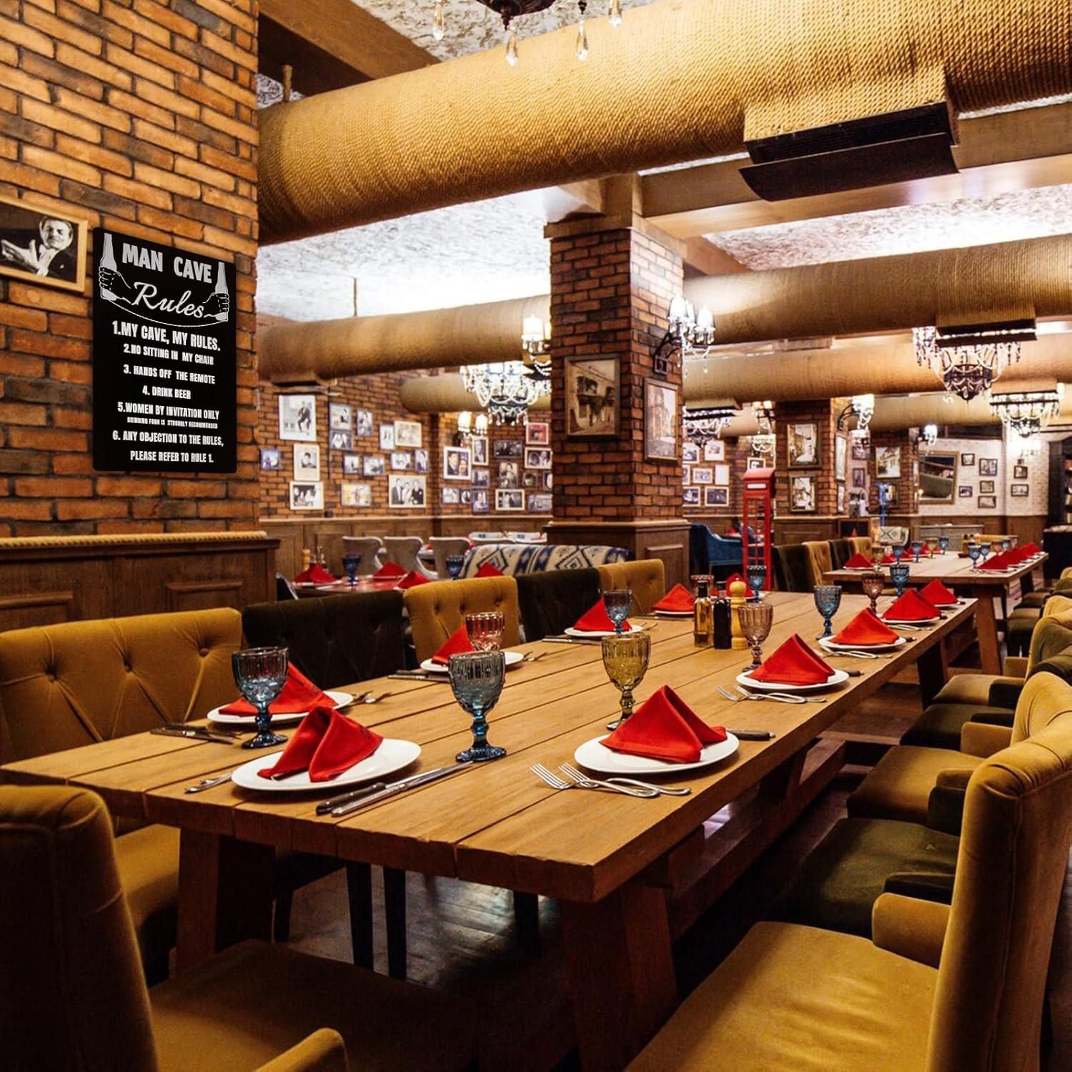 Man Cave Rules Metall Schild Bar Weinraum Wand Dekoration Schild 2414