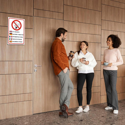Rauchen verboten Schild Metall mehrsprachiges Rauchverbot Zeichen Bar Zimmer Bad