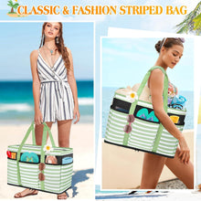 TEUEN Strandtasche Damen XXL Streifen Wasserdicht 45L