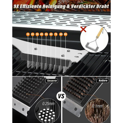 Grill Reinigungsbürste und Schaber 3IN1 BBQ Bürste 38CM
