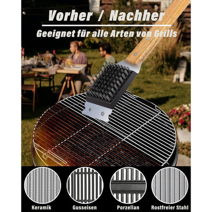 Grill Reinigungsbürste und Schaber 3IN1 BBQ Bürste 38CM