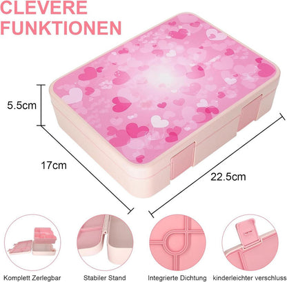 Brotdose mit Fächern 1300ml Bento-Box Kinder-Lunchbox Jausenbox