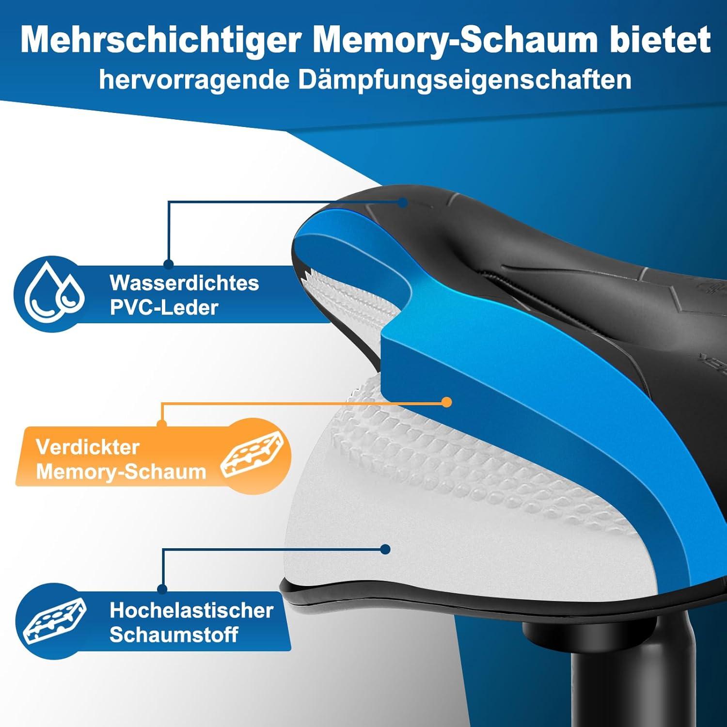 TOPTREK Fahrradsattel Herren Damen Memory-Schaum Bequem City