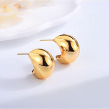 Chunky Tropfen Ohrringe Gold Vergoldet 14K für Frauen - 2er
