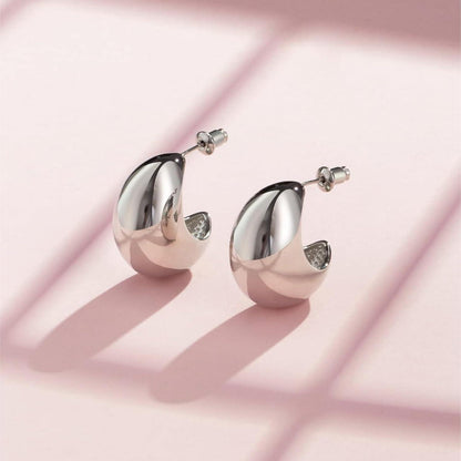 Chunky Tropfen Ohrringe Vergoldet Hypoallergen Open Hoops