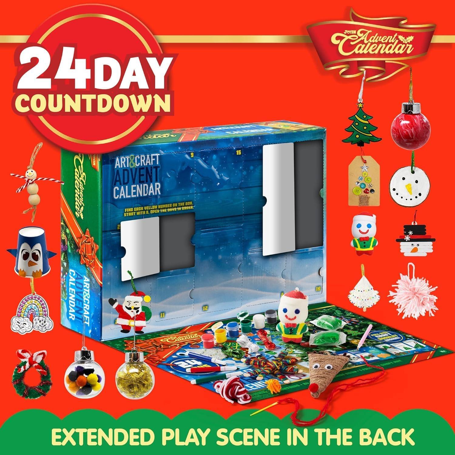 24 Tage Weihnachts-Kunst-Adventskalender 2023 mit Bastelmaterial