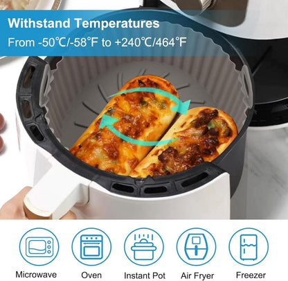 3er Set Silikonform für Heißluftfritteuse 16,5cm Air Fryer Liner Rund