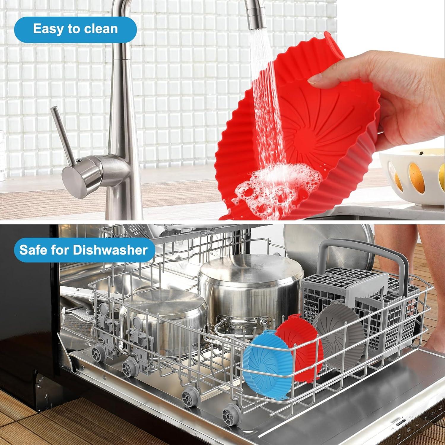 3er Set Silikonform für Heißluftfritteuse 16,5cm Airfryer Silikoneinsatz