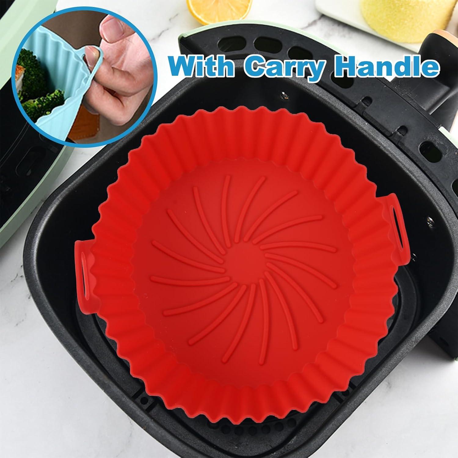 3er Set Silikonformen 16,5cm für Heißluftfritteuse - Wiederverwendbar