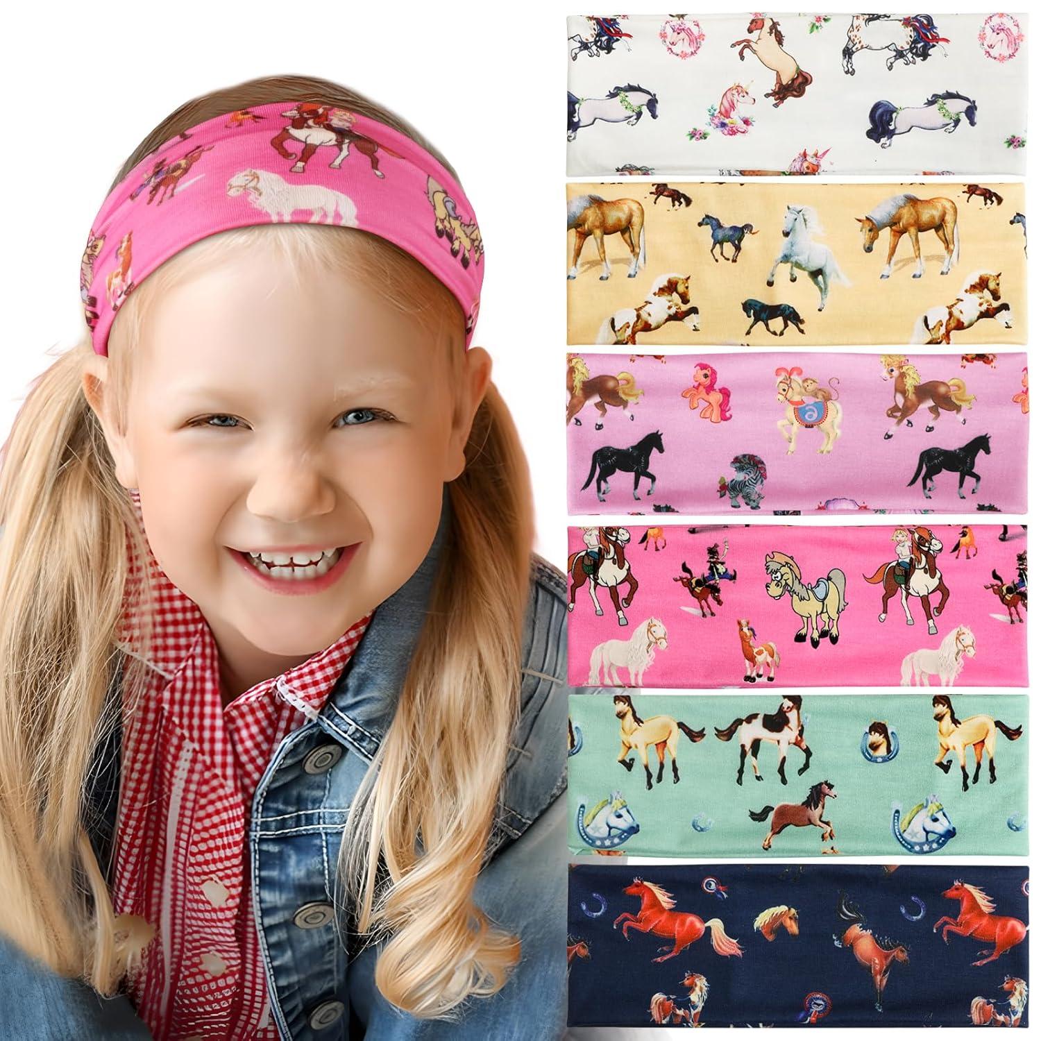 Stirnband Mädchen Kinder Haarband Pferde Elastisches Kopfband Knoten