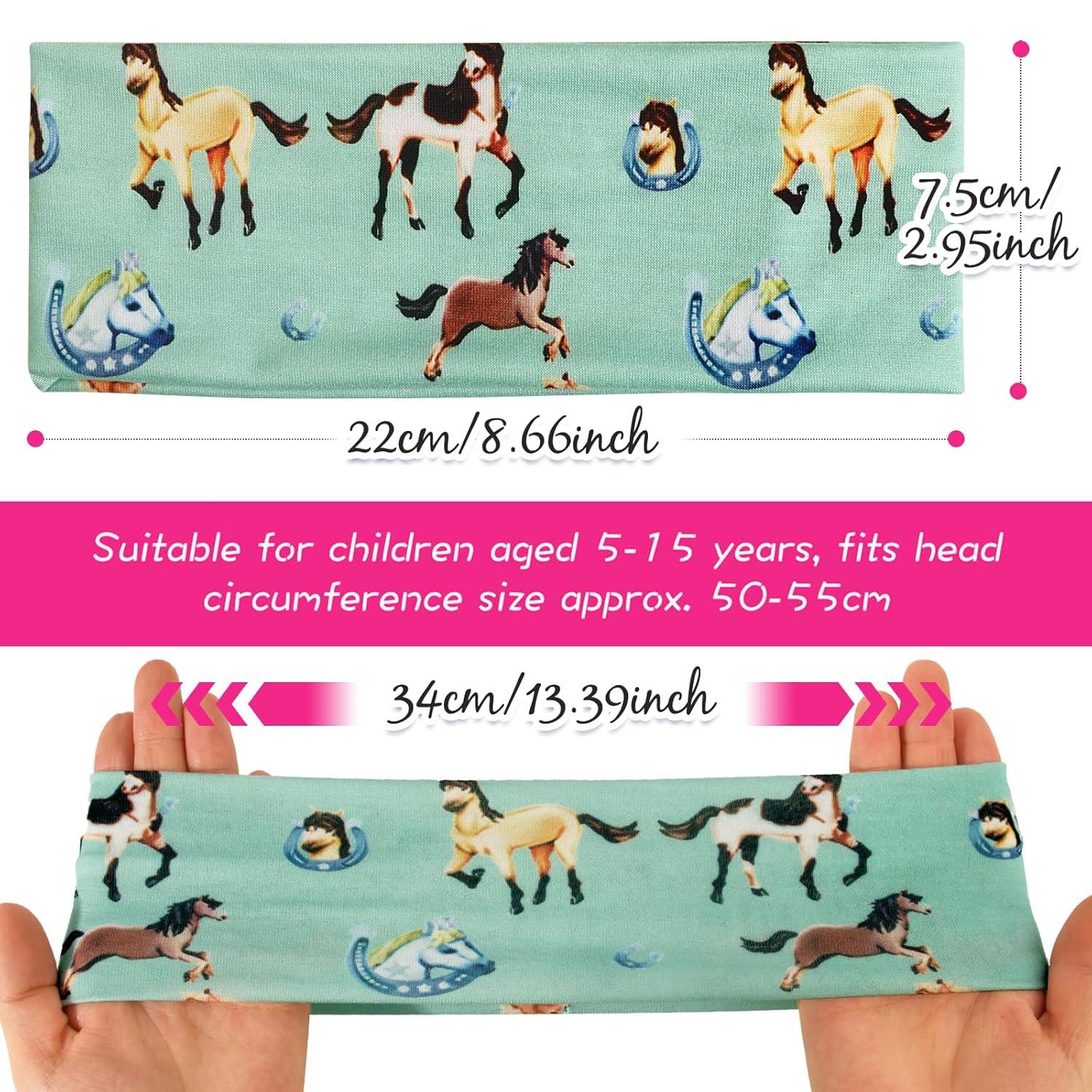 Stirnband Mädchen Kinder Haarband Pferde Elastisches Kopfband Knoten