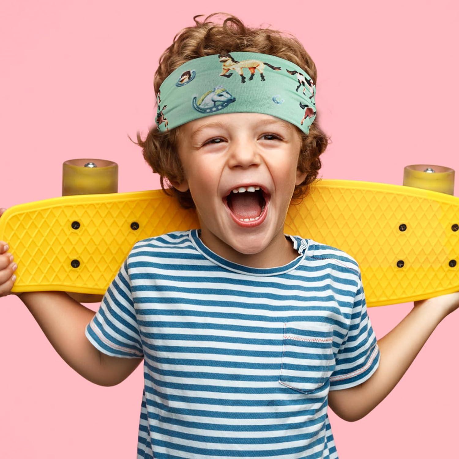 Stirnband Mädchen Kinder Haarband Pferde Elastisch Knoten Schleife