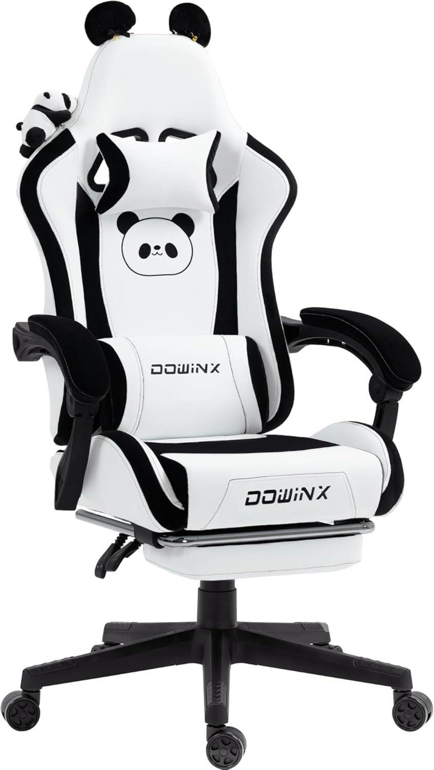 Ergonomischer Gaming Stuhl mit Panda Design und Lendenstütze