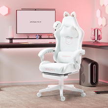 Dowinx Gaming Stuhl Weiße Katze - Ergonomisch mit PU-Leder