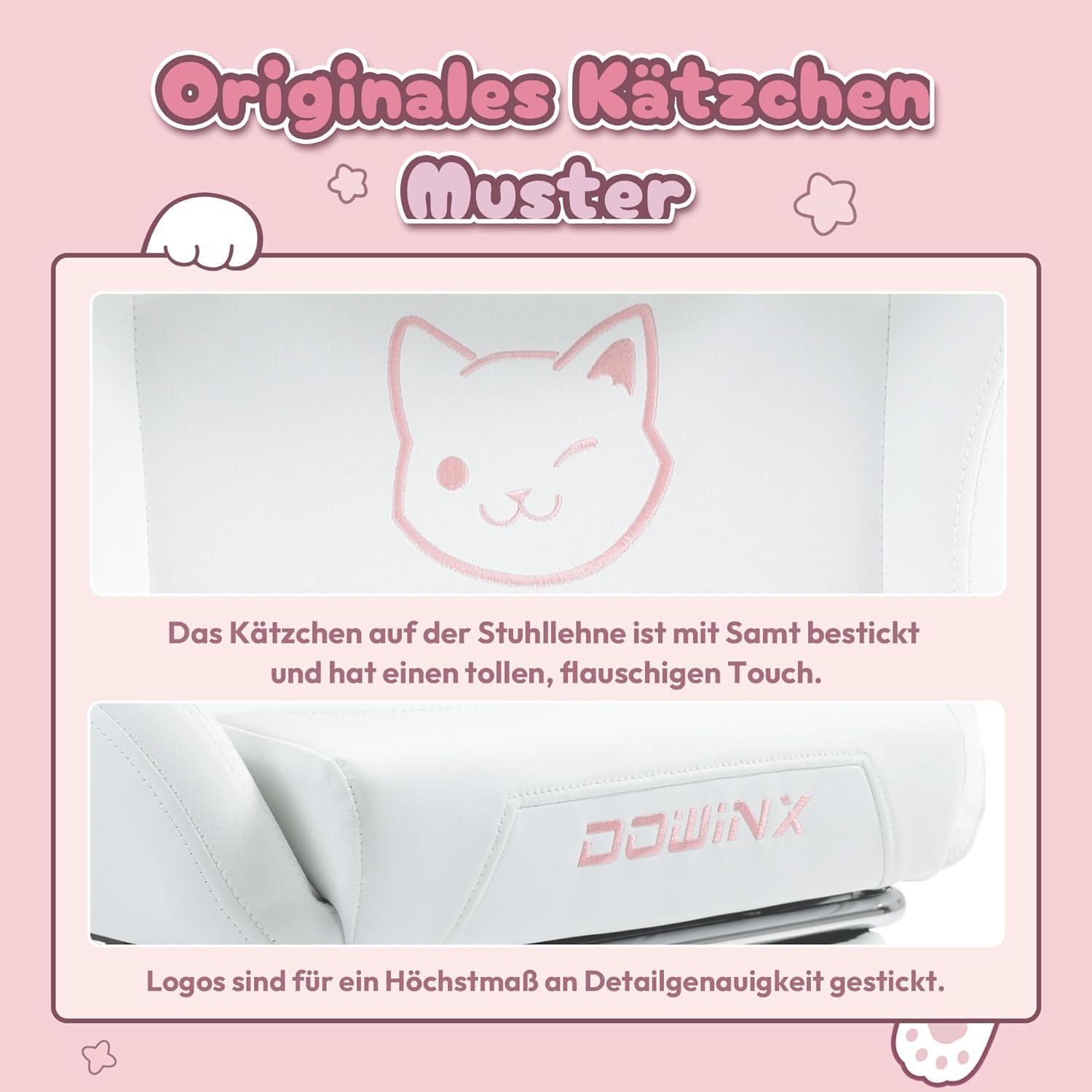 Gaming Stuhl Katze Edition - Ergonomischer PC Stuhl Rückenlehne Lendenstütze