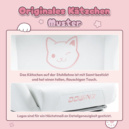 Gaming Stuhl Katze Edition - Ergonomischer PC Stuhl Rückenlehne Lendenstütze