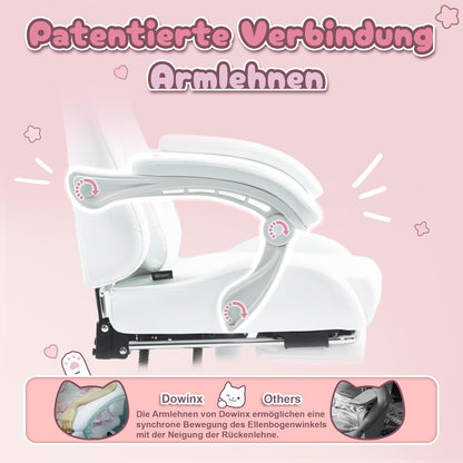 Gaming Stuhl Katze Edition - Ergonomischer PC Stuhl Rückenlehne Lendenstütze