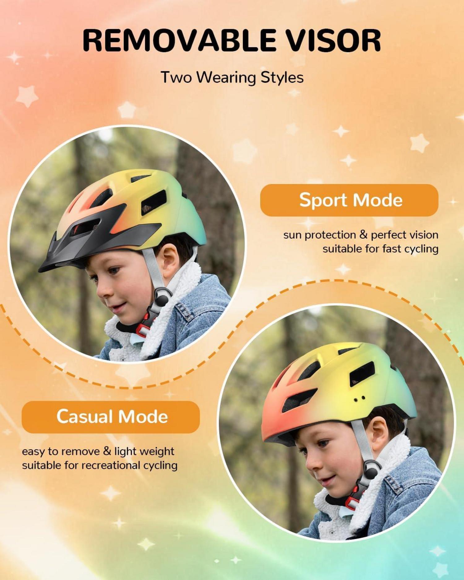 Kinder Fahrradhelm für Mädchen Jungen FUNWICT 52-56 cm S Gelb