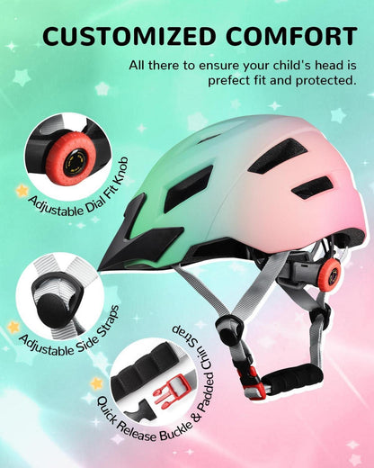 Fahrradhelm Kinder Mädchen Jungen Skateboard Radhelm 52-56cm Größe S MixBlue