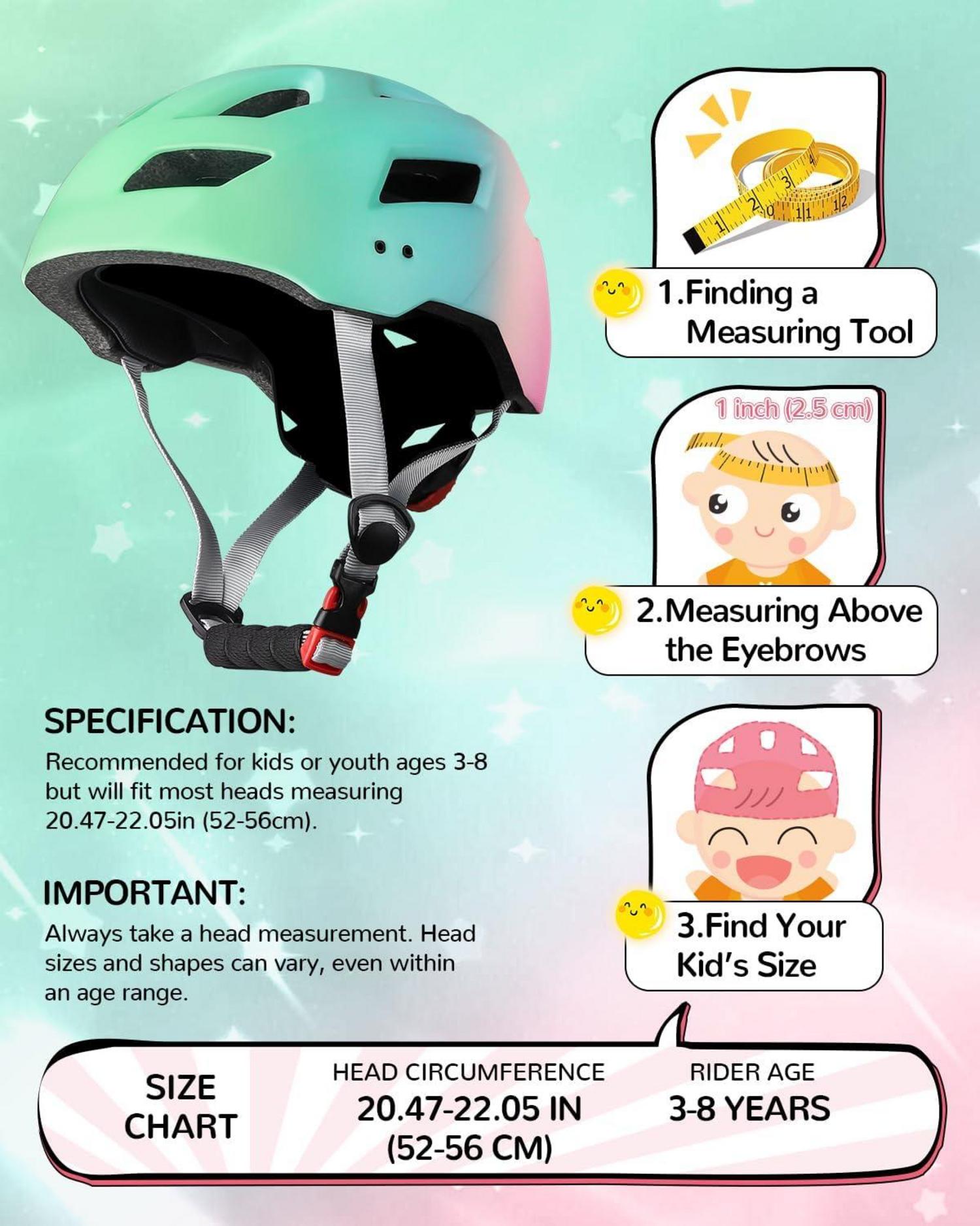 Kinder Fahrradhelm Mädchen Jungen verstellbar Skateboard Radhelm 52-56