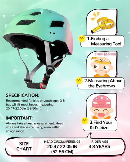 Kinder Fahrradhelm Mädchen Jungen verstellbar Skateboard Radhelm 52-56