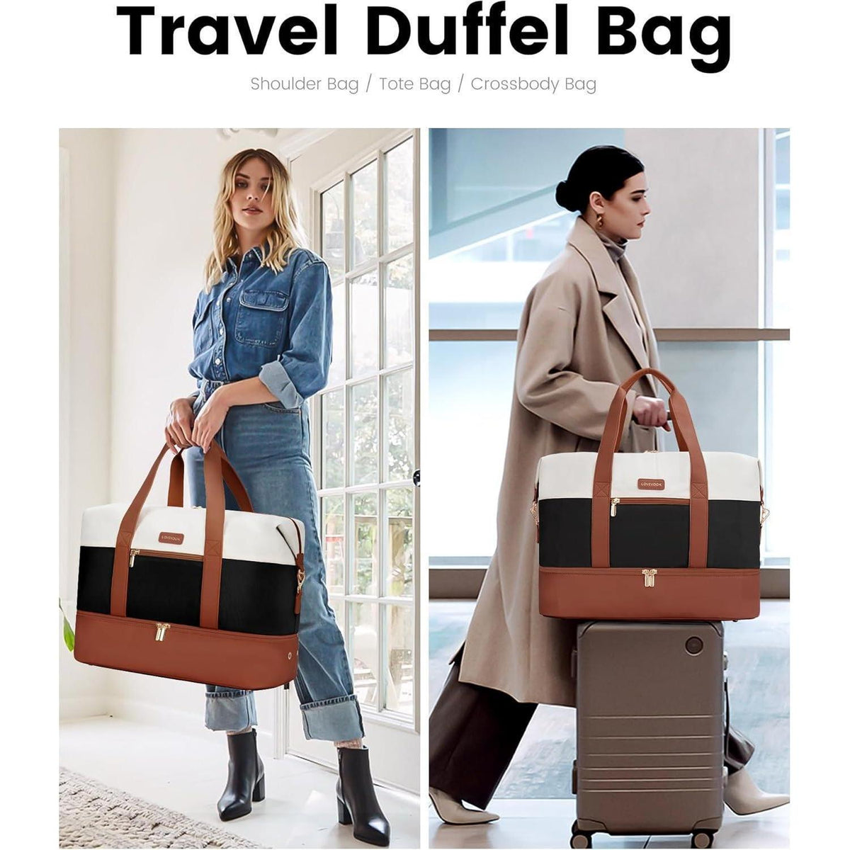 Reisetasche Damen mit Schuhfach & Nassfach, Handgepäck für Flugzeug
