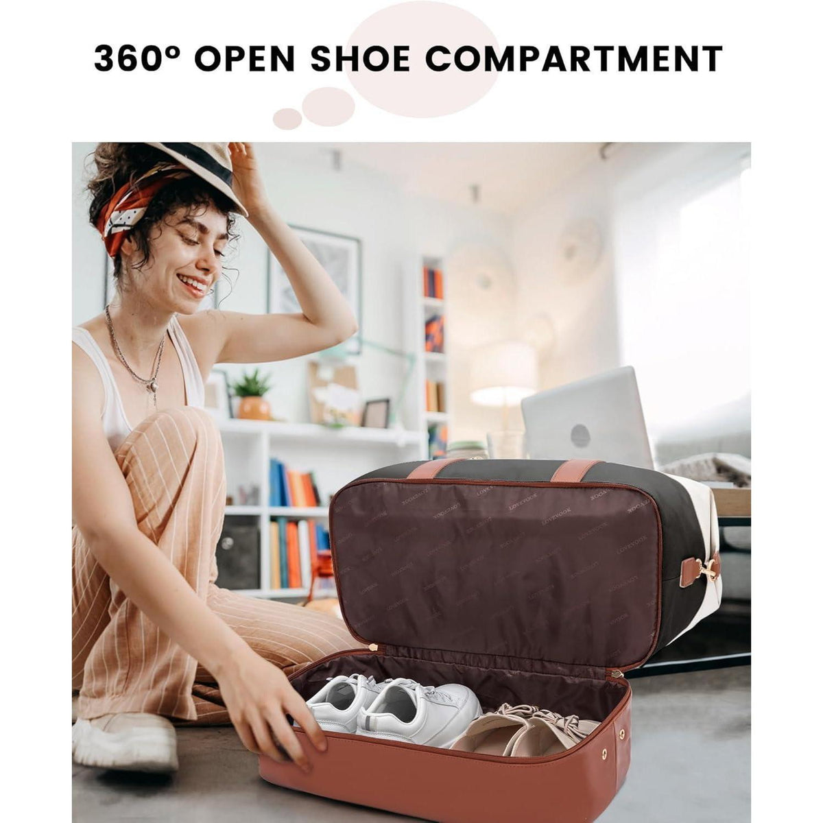 Reisetasche Damen mit Schuhfach & Nassfach, Handgepäck für Flugzeug