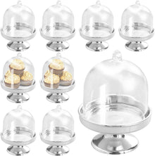 Transparente Mini Tortenständer Glocke 12er Set - Kunststoff Kuppel