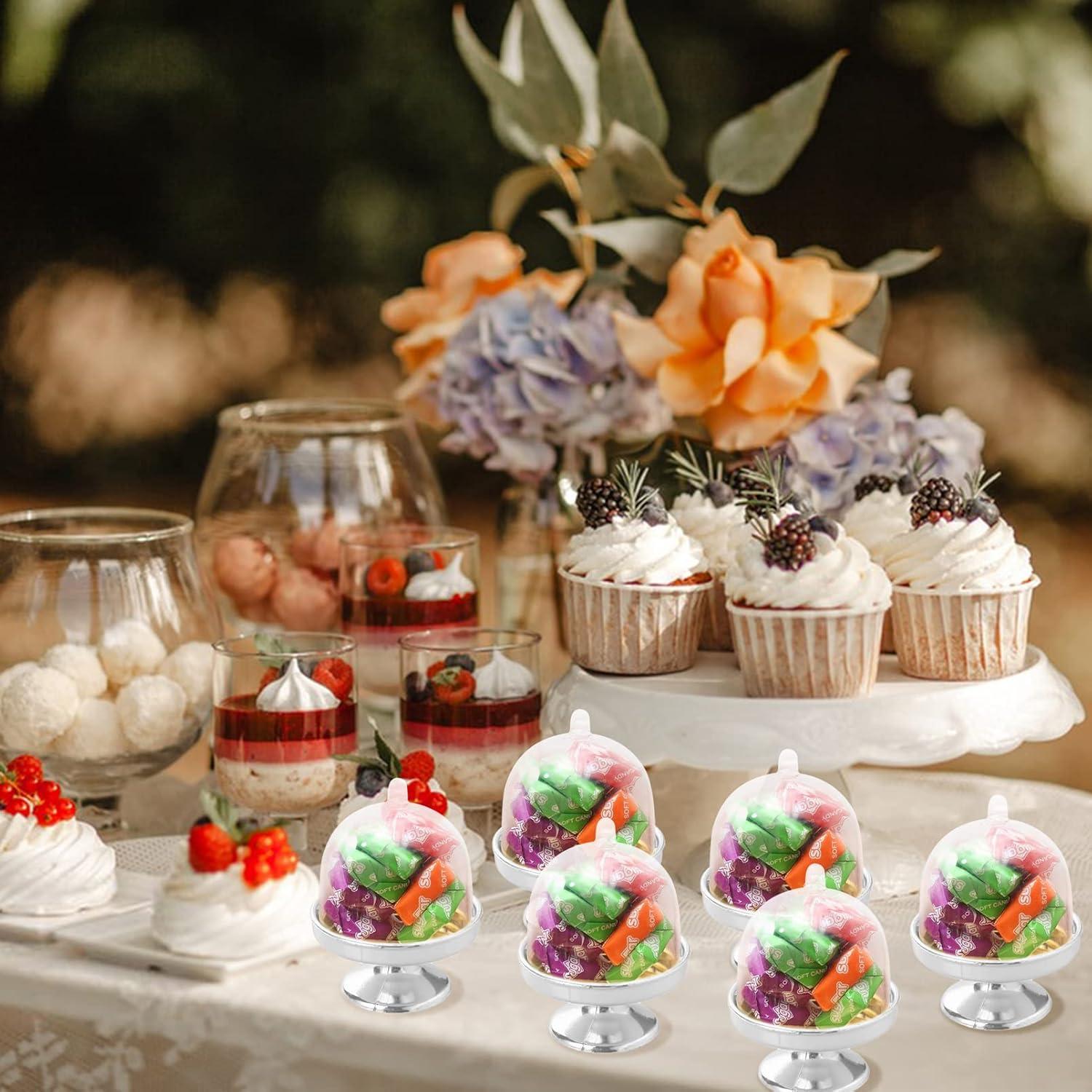 12er Mini Tortenständer Kuchen Glasglocke Servierteller Hochzeit Party
