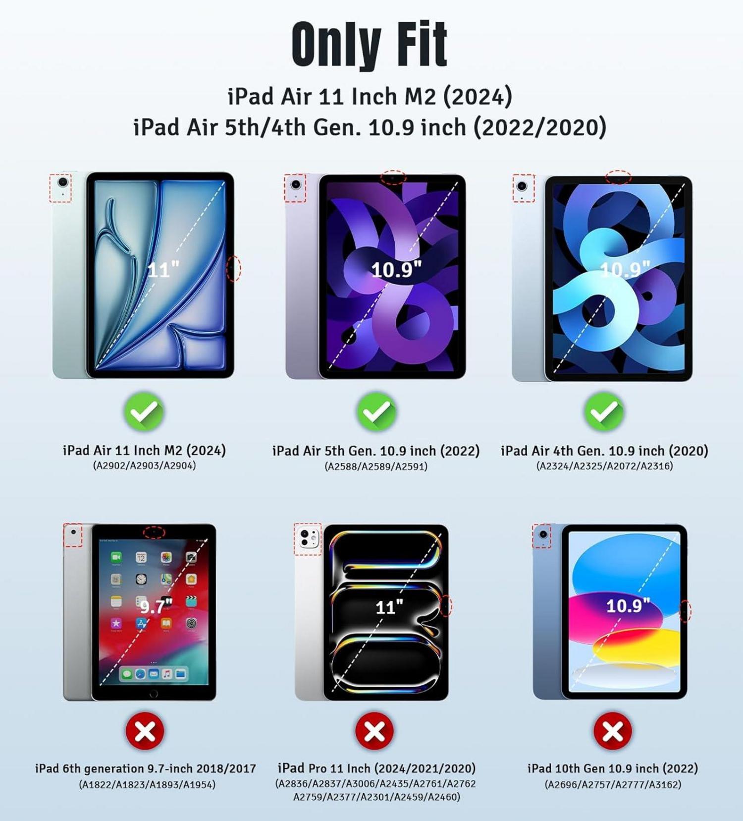 iPad Air 11 Zoll Hülle 2024 Generation Schlank Schutzhülle