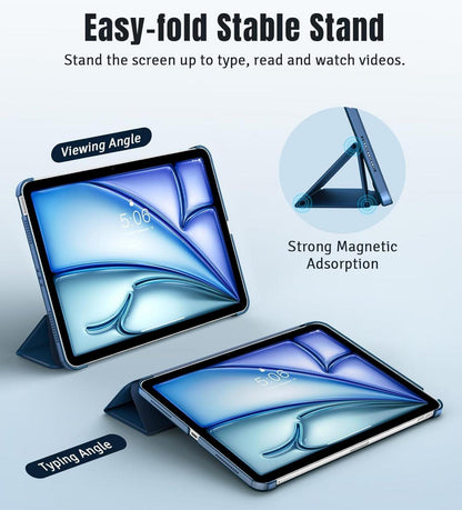 TiMOVO iPad Air 11 Zoll Hülle 2024 Generation Grau Blau