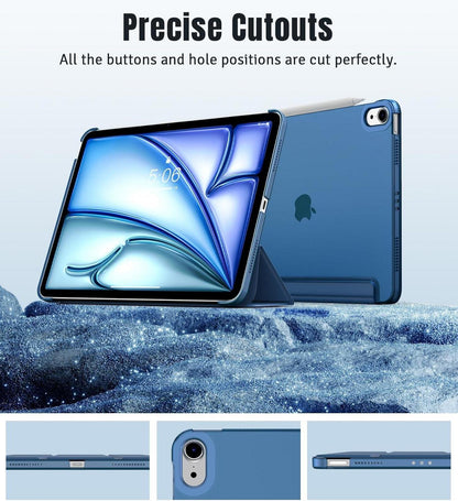 iPad Air 11 Zoll Hülle 2024 Schlank Transparent Grau Blau