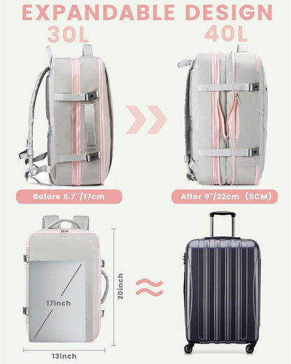 Handgepäck Rucksack Business Damen Laptop 17 Zoll Grau