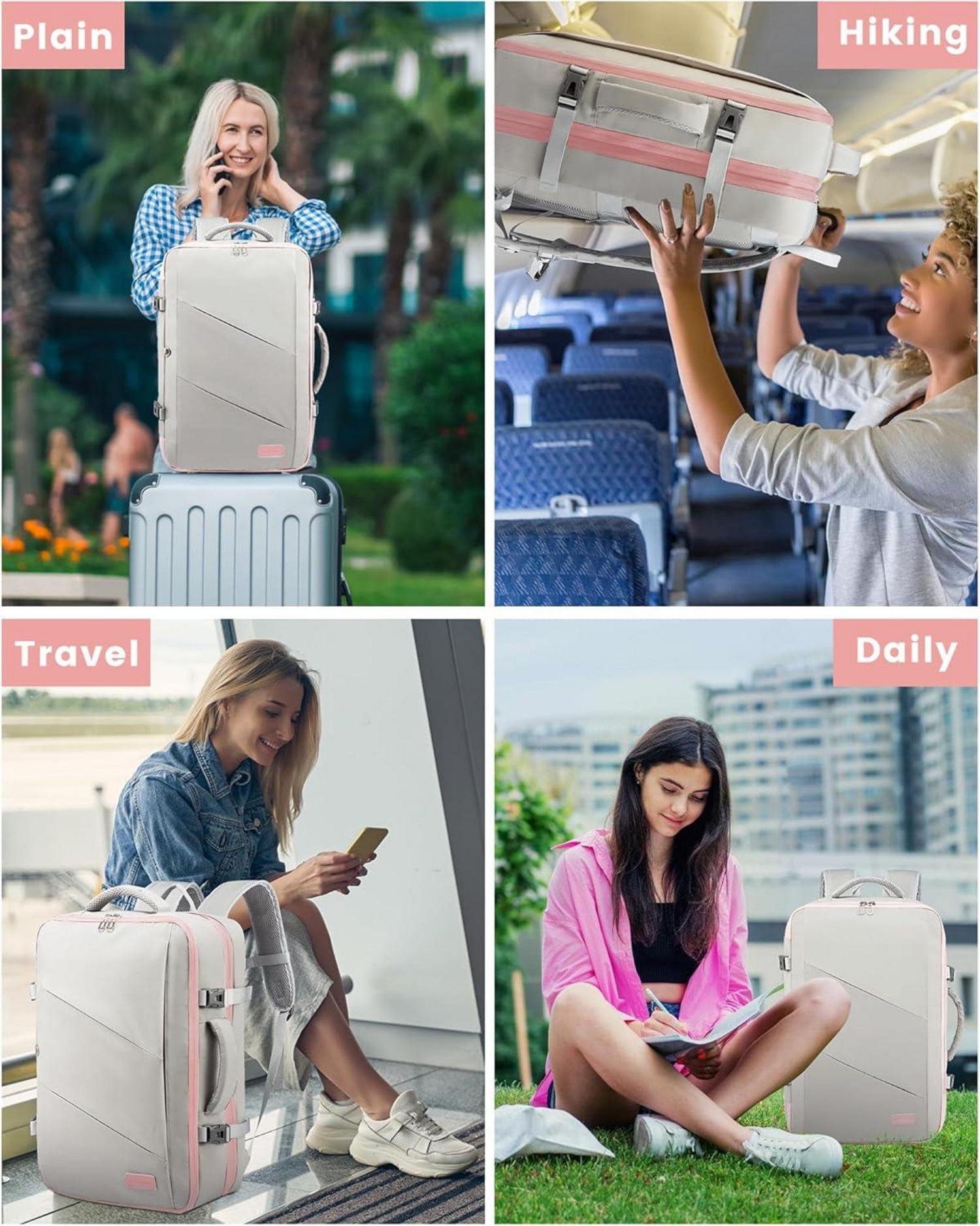 Rucksack Handgepäck Business Damen Laptop 17 Zoll Reiserucksack Schwarz