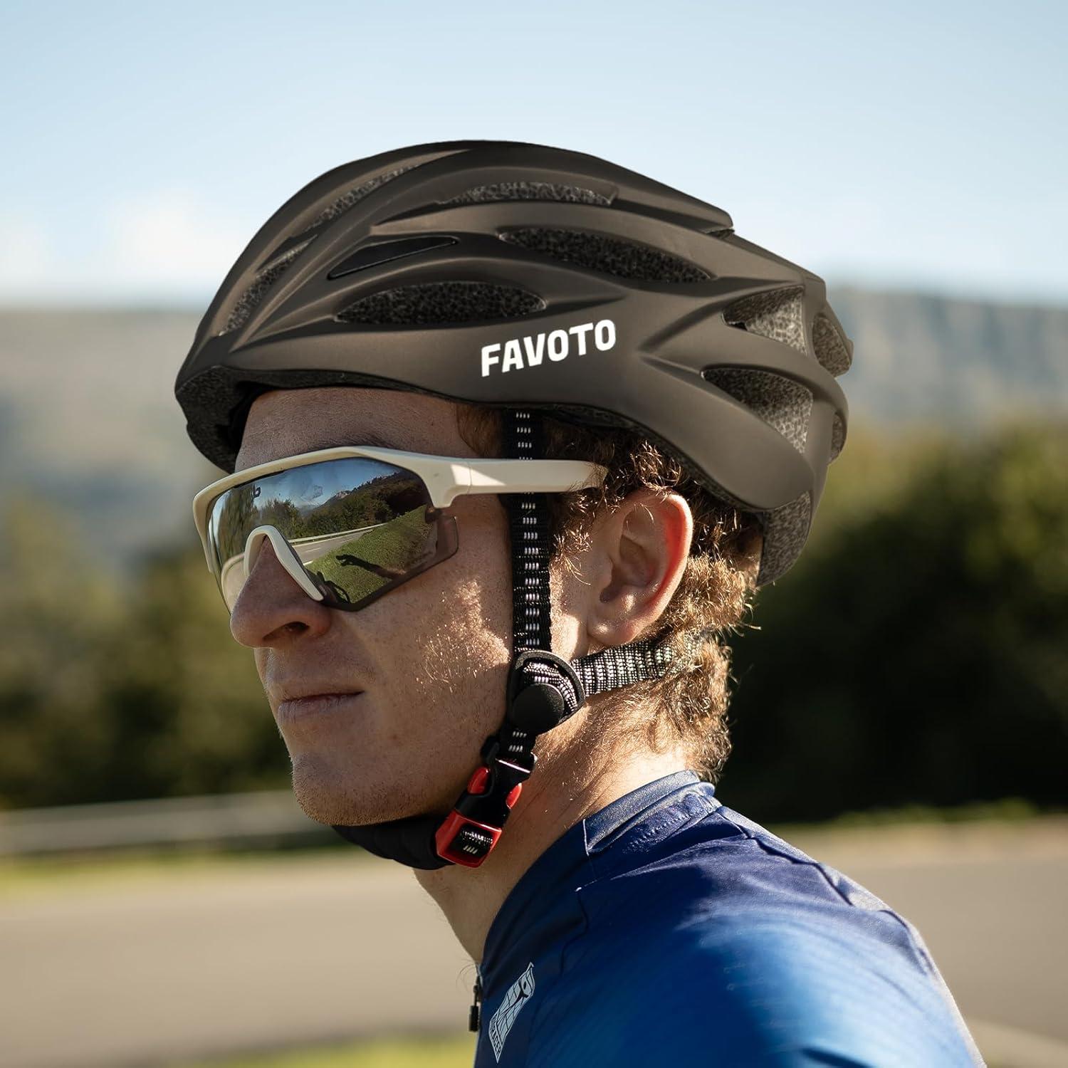 Favoto Fahrradhelm Erwachsene abnehmbar Innenfutter verstellbar Rennradhelm