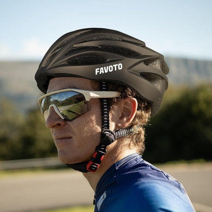 Favoto Fahrradhelm Erwachsene abnehmbar Innenfutter verstellbar Rennradhelm