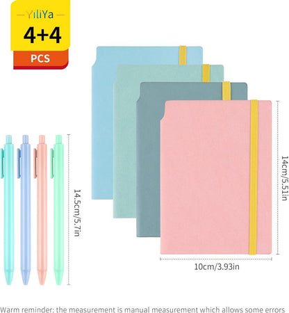 A6 Notizbuch Set Mini Notizblock 4 Stück Gelstifte