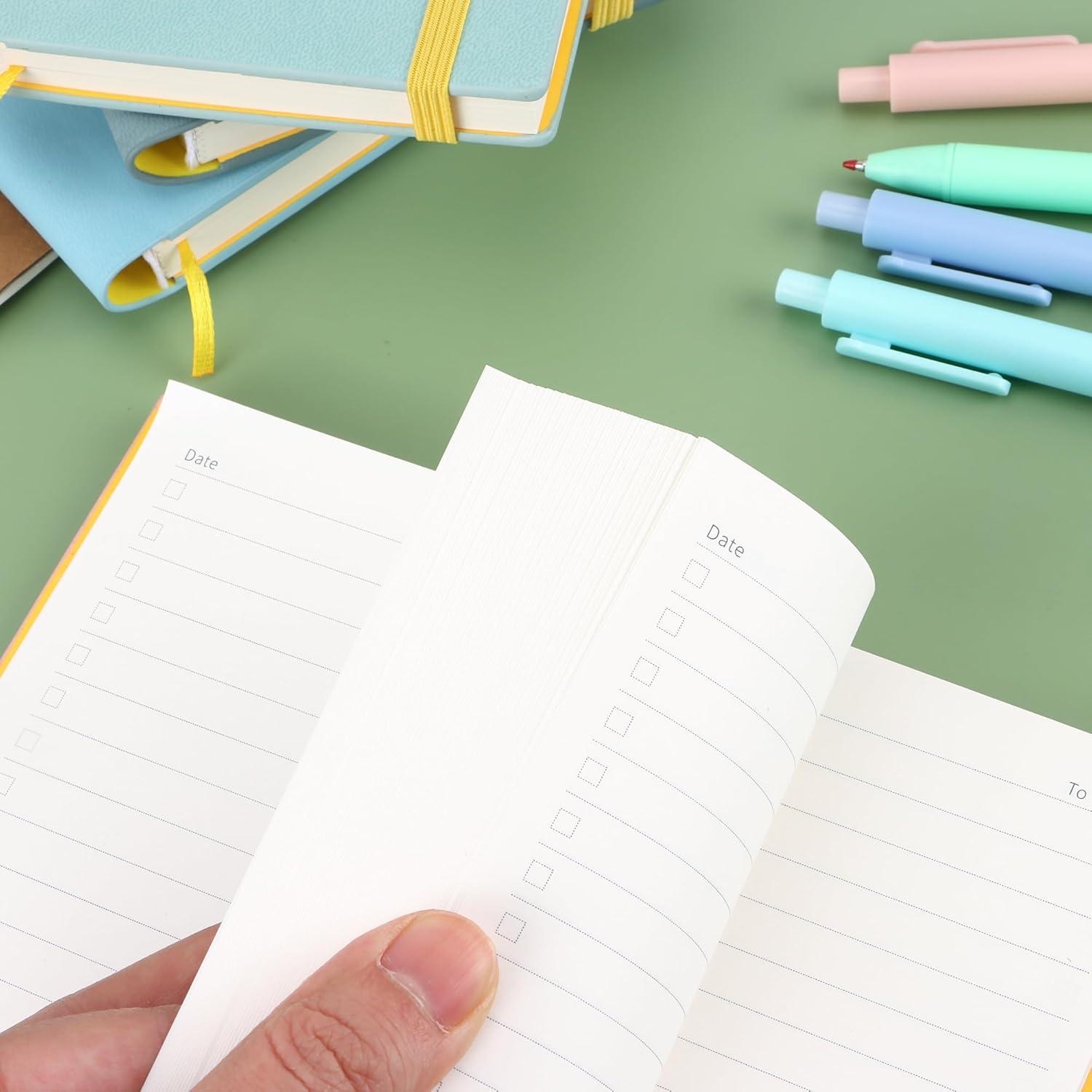 YiliYa A6 Notizbuch Set, 4 Mini Notizbücher mit Gelstiften